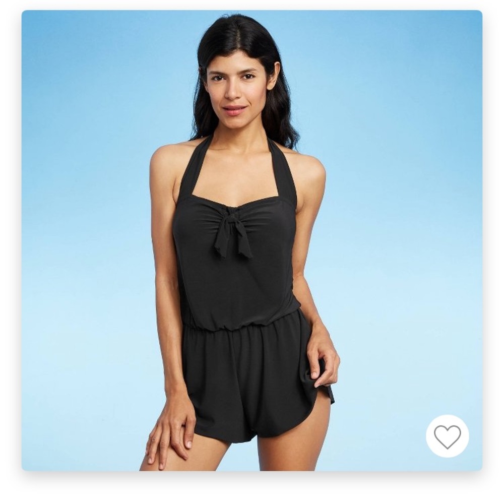 Aqua green swim romper size Large
